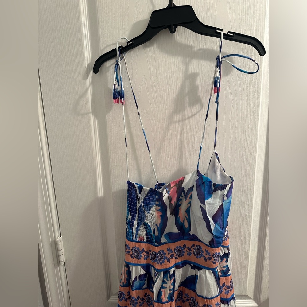 FARM Rio FOLIAGE Midi Dress, Blue and white Brand New With Tags, has beats - Picture 10 of 15